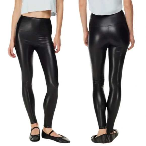 Aritzia Wilfred Free Daria Pant Faux Leather Black High Rise Leggings Size M - Picture 1 of 12
